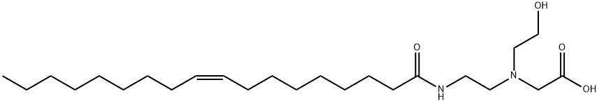 (Z)-N-(2-hydroxyethyl)-N-[2-[(1-oxo-9-octadecenyl)amino]ethyl]glycine  Structure