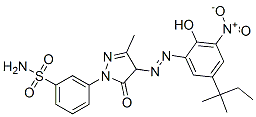 3-[4-[[5-(1,1-dimethylpropyl)-2-hydroxy-3-nitrophenyl]azo]-4,5-dihydro-3-methyl-5-oxo-1H-pyrazol-1-yl]benzenesulphonamide  Structure