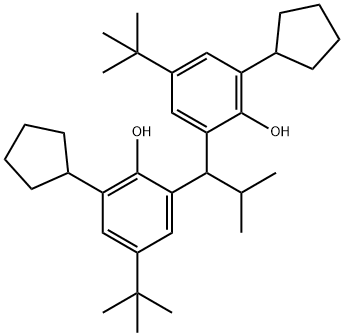 2,2'-(2-methylpropylidene)bis[6-cyclopentyl-4-(1,1-dimethylethyl)phenol] Structure