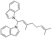 1,1'-(3,7-디메틸옥타-2,6-디에닐리덴)비스(1H-인돌) 구조식 이미지