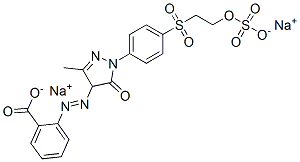 2-[[4,5-dihydro-3-methyl-5-oxo-1-[4-[[2-(sulphooxy)ethyl]sulphonyl]phenyl]-1H-pyrazol-4-yl]azo]benzoic acid, sodium salt Structure