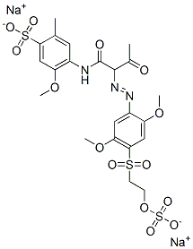 4-[2-[4-[2-(Sulfooxy)ethylsulfonyl]-2,5-dimethoxyphenylazo]-3-oxobutyrylamino]-5-methoxy-2-methylbenzenesulfonic acid disodium salt Structure