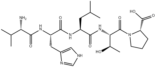 H-VAL-HIS-LEU-THR-PRO-OH Structure