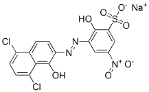 sodium 3-[(5,8-dichloro-1-hydroxy-2-naphthyl)azo]-2-hydroxy-5-nitrobenzenesulphonate 구조식 이미지