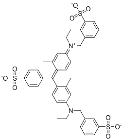 dihydrogen (ethyl)[4-[alpha-[4-[ethyl(3-sulphonatobenzyl)amino]-o-tolyl]-4-sulphonatobenzylidene]-3-methylcyclohexa-2,5-dien-1-ylidene](3-sulphonatobenzyl)ammonium Structure