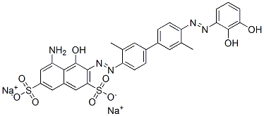 5-amino-3-[[4'-[(dihydroxyphenyl)azo]-3,3'-dimethyl[1,1'-biphenyl]-4-yl]azo]-4-hydroxynaphthalene-2,7-disulphonic acid, sodium salt Structure