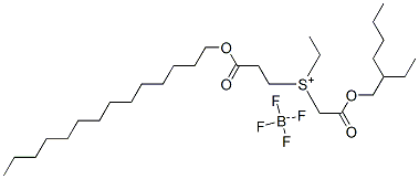 ethyl[2-[(2-ethylhexyl)oxy]-2-oxoethyl][3-oxo-3-(tetradecyloxy)propyl]sulphonium tetrafluoroborate(1-) 구조식 이미지