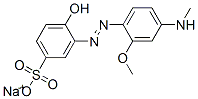 나트륨4-히드록시-3-[[2-메톡시-4-(N-메틸아미노)페닐]아조]벤젠설포네이트 구조식 이미지