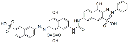 4-hydroxy-7-[[[[5-hydroxy-6-(phenylazo)-7-sulpho-2-naphthyl]amino]carbonyl]amino]-2-[(7-sulpho-2-naphthyl)azo]naphthalenesulphonic acid Structure