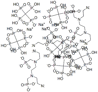 hexasodium hexahydrogen [ethane-1,2-diylbis[[(phosphonatomethyl)imino]ethane-2,1-diylnitrilobis(methylene)]]tetrakisphosphonate Structure