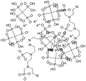 헥사칼륨헥사수소[에탄-1,2-디일비스[[(포스포나토메틸)이미노]에탄-2,1-디일니트릴로비스(메틸렌)]]테트라키스포스포네이트 구조식 이미지