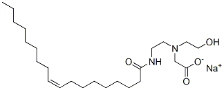 sodium (Z)-N-(2-hydroxyethyl)-N-[2-[(1-oxo-9-octadecenyl)amino]ethyl]glycinate  Structure