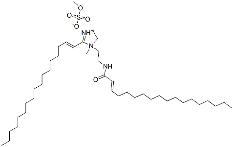 2-(heptadecenyl)-4,5-dihydro-1-methyl-1-[2-[(1-oxooctadecenyl)amino]ethyl]-1H-imidazolium methyl sulphate Structure