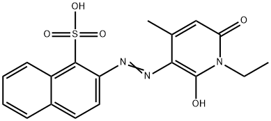 2-[(1-ethyl-1,6-dihydro-2-hydroxy-4-methyl-6-oxo-3-pyridyl)azo]naphthalene-1-sulphonic acid Structure