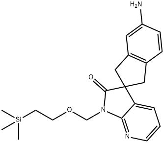 5-aMino-1'-((2-(triMethylsilyl)ethoxy)Methyl)-1,3-dihydrospiro[indene-2,3'-pyrrolo[2,3-b]pyridin]-2'(1'H)-one 구조식 이미지