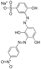 sodium 3-[[2,4-dihydroxy-3-[(4-nitrophenyl)azo]phenyl]azo]-4-hydroxybenzenesulphonate 구조식 이미지