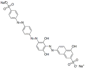 disodium 7-[[2,6-dihydroxy-3-[[4-[(4-sulphonatophenyl)azo]phenyl]azo]phenyl]azo]-4-hydroxynaphthalene-2-sulphonate 구조식 이미지