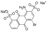 disodium 4-amino-1-bromo-9,10-dihydro-9,10-dioxoanthracene-3,5-disulphonate  Structure