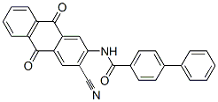 N-(3-cyano-9,10-dihydro-9,10-dioxo-2-anthryl)[1,1'-biphenyl]-4-carboxamide 구조식 이미지