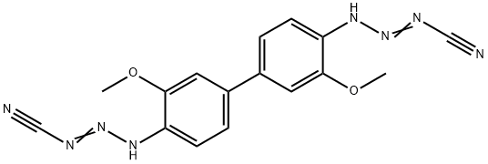3,3'-(3,3'-dimethoxy[1,1'-biphenyl]-4,4'-diyl)bis[1-triazene-1-carbonitrile] 구조식 이미지