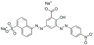 3-[(4-nitrophenyl)azo]-5-[(5-sulpho-1-naphthyl)azo]salicylic acid, sodium salt Structure