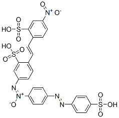 2-[2-(4-nitro-2-sulphophenyl)vinyl]-5-[[4-[(4-sulphophenyl)azo]phenyl]-O,N,N-azoxy]benzenesulphonic acid Structure