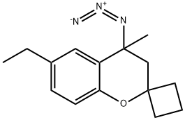 Spiro[2H-1-benzopyran-2,1-cyclobutane],  4-azido-6-ethyl-3,4-dihydro-4-methyl- 구조식 이미지