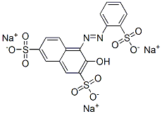 트리소듐3-하이드록시-4-[(2-설포나토페닐)아조]나프탈렌-2,7-디설포네이트 구조식 이미지