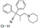 beta-methyl-alpha,alpha-diphenylpiperidine-1-butyronitrile monohydrochloride Structure