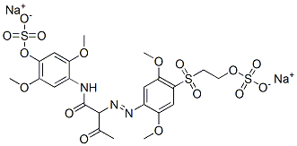 2-[[2,5-dimethoxy-4-[[2-(sulphooxy)ethyl]sulphonyl]phenyl]azo]-N-[2,5-dimethoxy-4-(sulphooxy)phenyl]-3-oxobutyramide, sodium salt 구조식 이미지