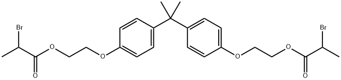 (1-메틸에틸리덴)비스(4,1-페닐렌옥시에탄-2,1-디일)비스(2-브로모프로피오네이트) 구조식 이미지