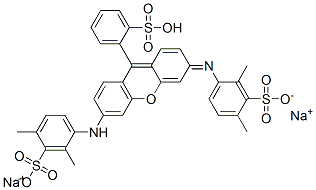 disodium hydrogen -2-[6-[(2,4-dimethylsulphonatophenyl)amino]-3-[(2,4-dimethylsulphonatophenyl)imino]-3H-xanthen-9-yl]benzenesulphonate 구조식 이미지