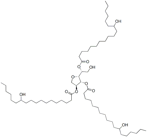 Sorbitan, tris(12-hydroxyoctadecanoate) Structure