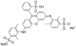 disodium hydrogen -2-[6-[(2,6-dimethylsulphonatophenyl)amino]-3-[(2,6-dimethylsulphonatophenyl)imino]-3H-xanthen-9-yl]benzenesulphonate 구조식 이미지