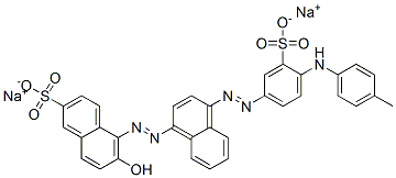 6-hydroxy-5-[[4-[[4-[(4-methylphenyl)amino]-3-sulphophenyl]azo]-1-naphthyl]azo]naphthalene-2-sulphonic acid, sodium salt 구조식 이미지