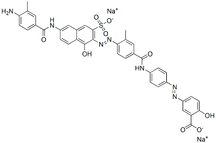 5-[[4-[[4-[[6-[(4-amino-3-methylbenzoyl)amino]-1-hydroxy-3-sulpho-2-naphthyl]azo]-3-methylbenzoyl]amino]phenyl]azo]salicylic acid, sodium salt 구조식 이미지