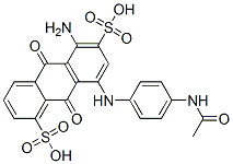 8-[[4-(acetylamino)phenyl]amino]-5-amino-9,10-dihydro-9,10-dioxoanthracene-1,6-disulphonic acid 구조식 이미지