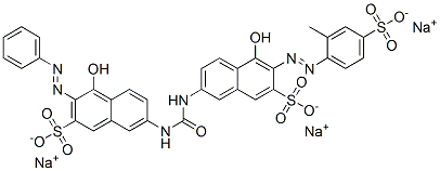 4-hydroxy-7-[[[[5-hydroxy-6-[(2-methyl-4-sulphophenyl)azo]-7-sulpho-2-naphthyl]amino]carbonyl]amino]-3-(phenylazo)naphthalene-2-sulphonic acid, sodium salt Structure