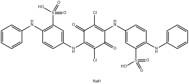 disodium 3,3'-[(2,5-dichloro-3,6-dioxocyclohexa-1,4-diene-1,4-diyl)diimino]bis[6-anilinobenzenesulphonate] 구조식 이미지