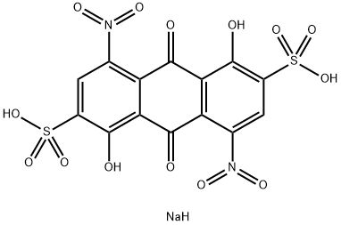 sodium hydrogen -9,10-dihydro-1,5-dihydroxy-4,8-dinitro-9,10-dioxoanthracene-2,6-disulphonate  구조식 이미지