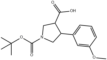 4-(3'-메톡시)페닐-3-카르복시-1-BOC-피롤리딘 구조식 이미지