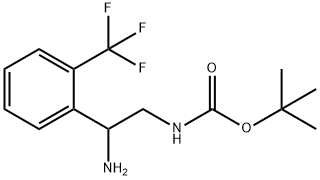 [2-AMINO-2-(2-TRIFLUOROMETHYL-PHENYL)-ETHYL]-CARBAMIC ACID TERT-BUTYL ESTER HYDROCHLORIDE Structure