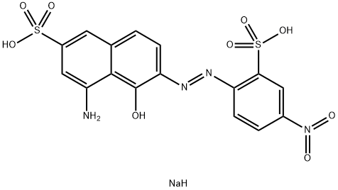 disodium 4-amino-5-hydroxy-6-[(4-nitro-2-sulphonatophenyl)azo]naphthalene-2-sulphonate 구조식 이미지