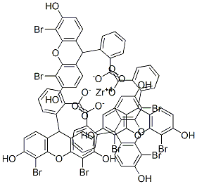 2-(4,5-디브로모-3,6-디하이드록시크산텐-9-일)벤조산,지르코늄염 구조식 이미지
