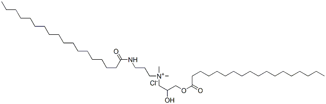 [2-hydroxy-3-[(1-oxooctadecyl)oxy]propyl]dimethyl[3-[(1-oxooctadecyl)amino]propyl]ammonium chloride Structure