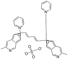 1,1'-[1,3-butadiene-1,4-diylbis[(5-methyl-2,6-benzoxazolediyl)methylene]]dipyridinium sulphate  Structure