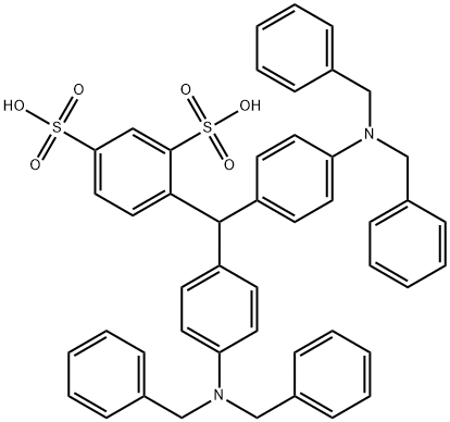 4-[bis[4-[bis(phenylmethyl)amino]phenyl]methyl]benzene-1,3-disulphonic acid Structure