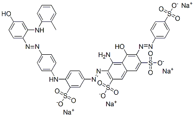 tetrasodium 4-amino-5-hydroxy-3-[[4-[[4-[[4-hydroxy-2-[(o-tolyl)amino]phenyl]azo]phenyl]amino]-3-sulphonatophenyl]azo]-6-[(4-sulphonatophenyl)azo]naphthalene-2,7-disulphonate 구조식 이미지