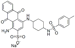 sodium 1-amino-9,10-dihydro-4-[[4-[[(4-methylphenyl)sulphonyl]amino]cyclohexyl]amino]-9,10-dioxoanthracene-2-sulphonate 구조식 이미지