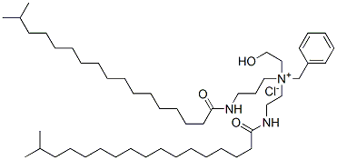 benzyl(2-hydroxyethyl)[2-[(1-oxoisooctadecyl)amino]ethyl][3-[(1-oxoisooctadecyl)amino]propyl]ammonium chloride Structure